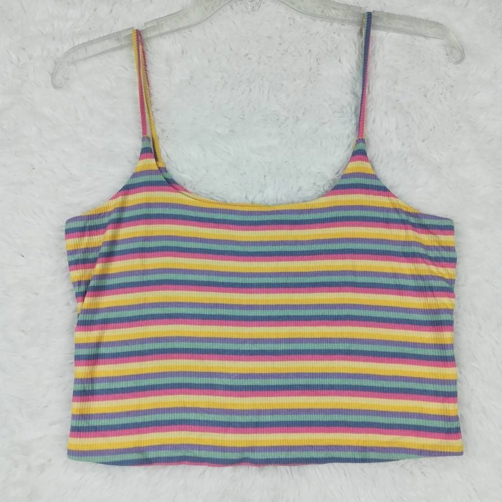 Bp. Womens Camisole Cami Top Multicolor‎ Striped Sleeveless Stretch M New
